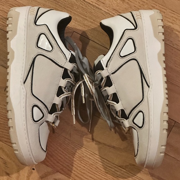 P448 George Sneakers White/Black/Gold Sz 39 fits 8 SOLD OUT - Picture 8 of 10